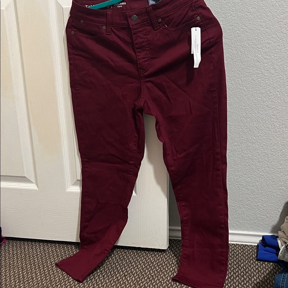 Talbots Women's Dark Red Slim straight Jeans